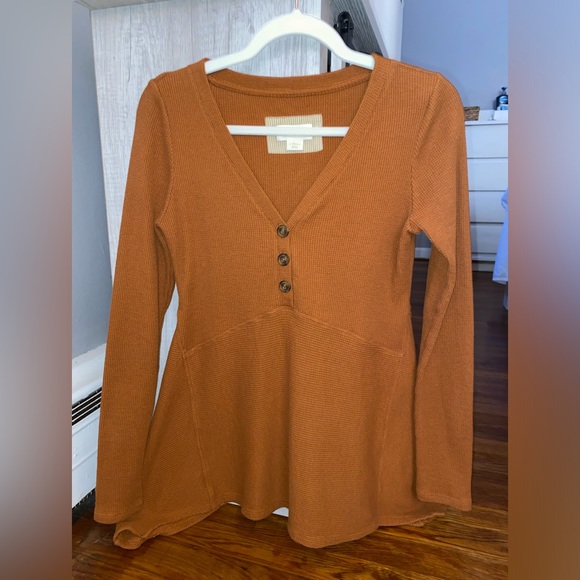 EUC - Maeve by Anthropologie Eliza Henley Babydoll Top - Picture 1 of 4